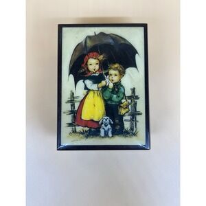 Vintage Rodi Swiss Music Box Edelweiss Reuge Movement Bucherer Wood Hummel